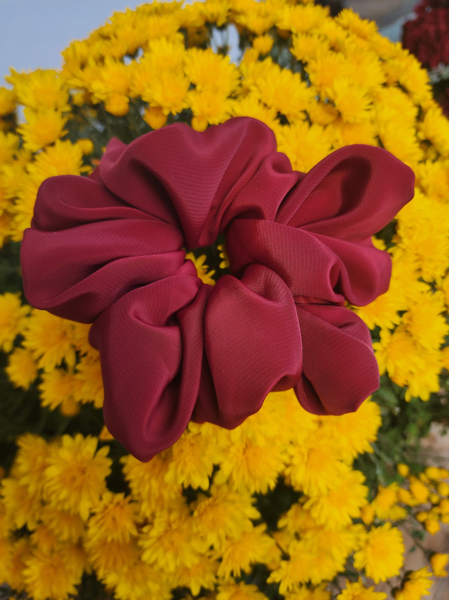 CRANBERRY SATIN SCRUNCHIE