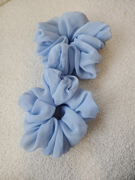 BABY BLUE CHIFFON SCRUNCHIE