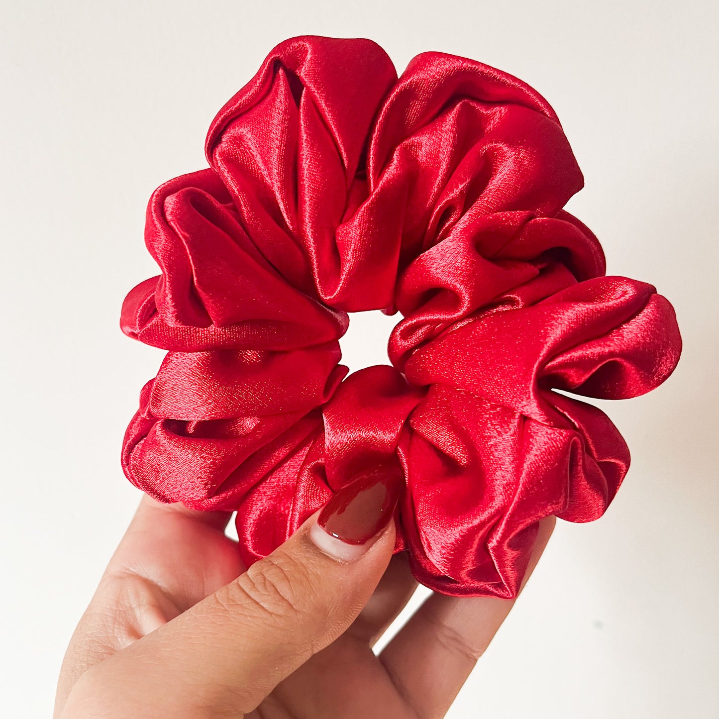 RED SATIN SCRUNCHIE