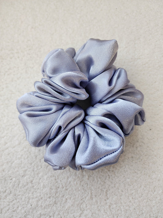 ICY BLUE SATIN SCRUNCHIE